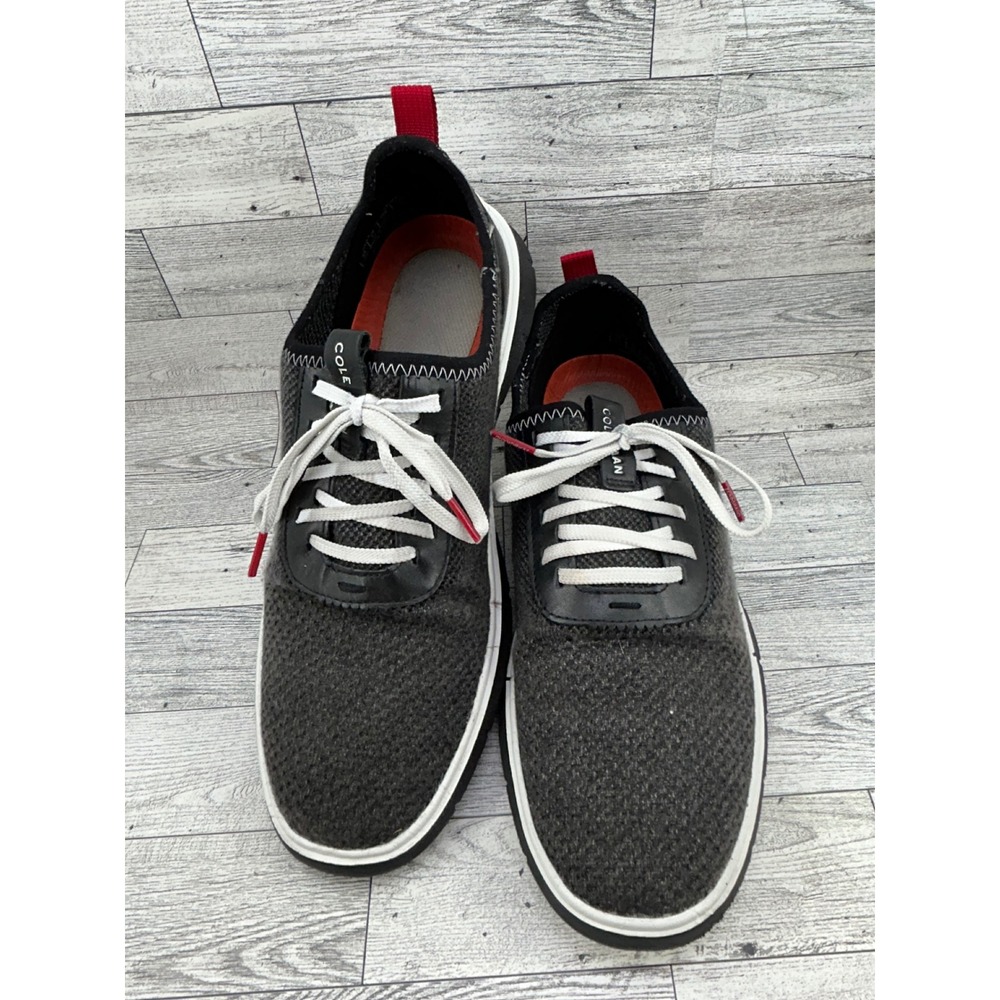 Cole Haan Zerogrand Men Sz 10.5 Charcoal Grey Knit Oxford Sneakers C31402